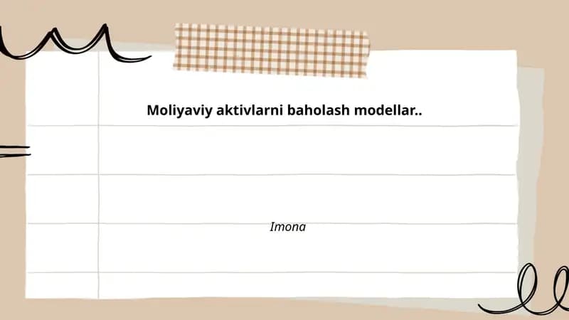 Diskontlangan pul oqimi (DCF) modeli