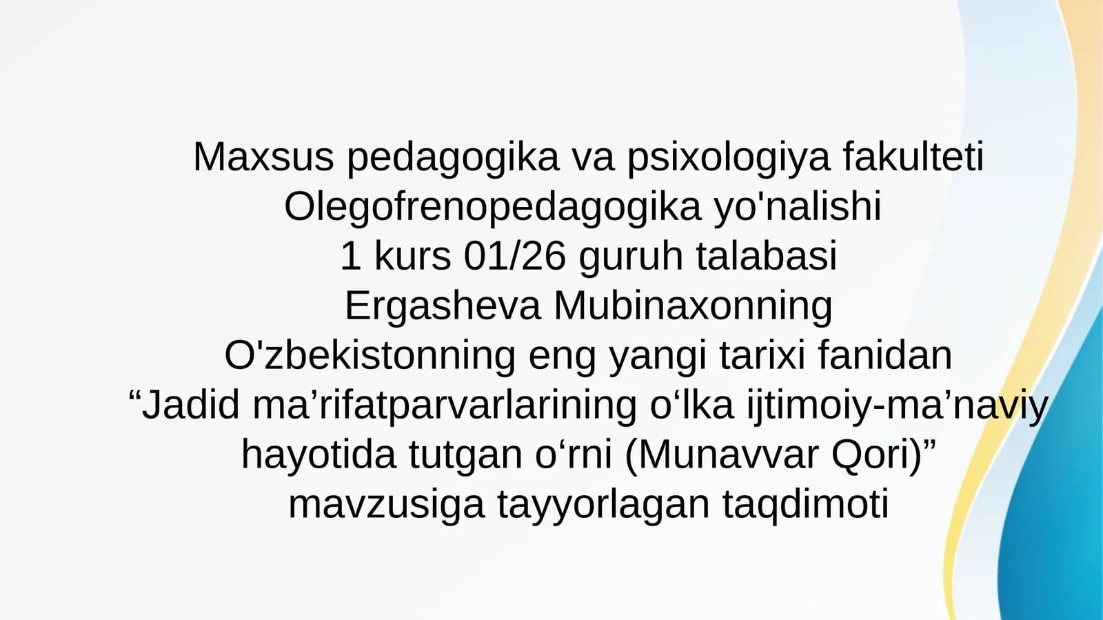 Jadidma’rifatparvarlariningo‘lkaijtimoiy-ma’naviyhayotidatutgano‘rni(MunavvarQori)