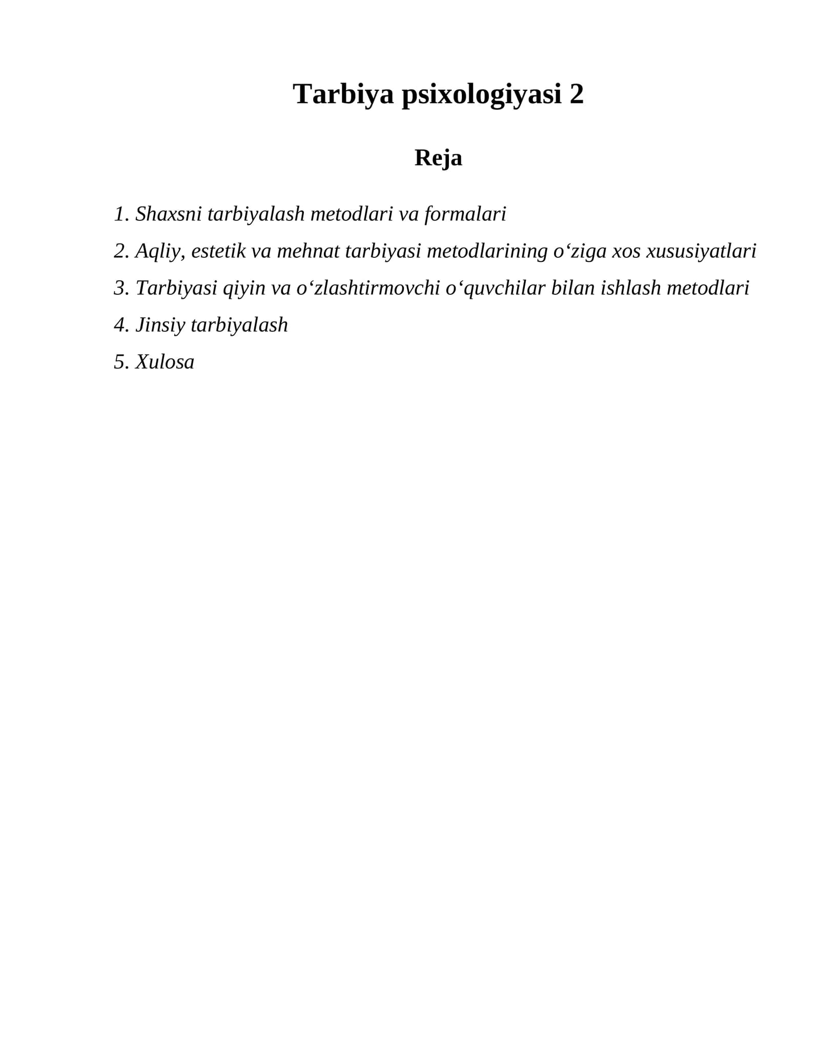 Tarbiya psixologiyasi 2