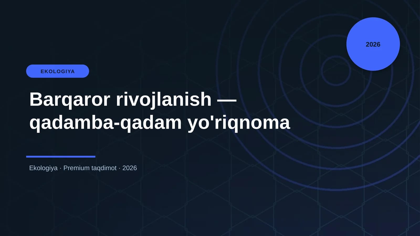 Barqaror rivojlanish — qadamba-qadam yo'riqnoma