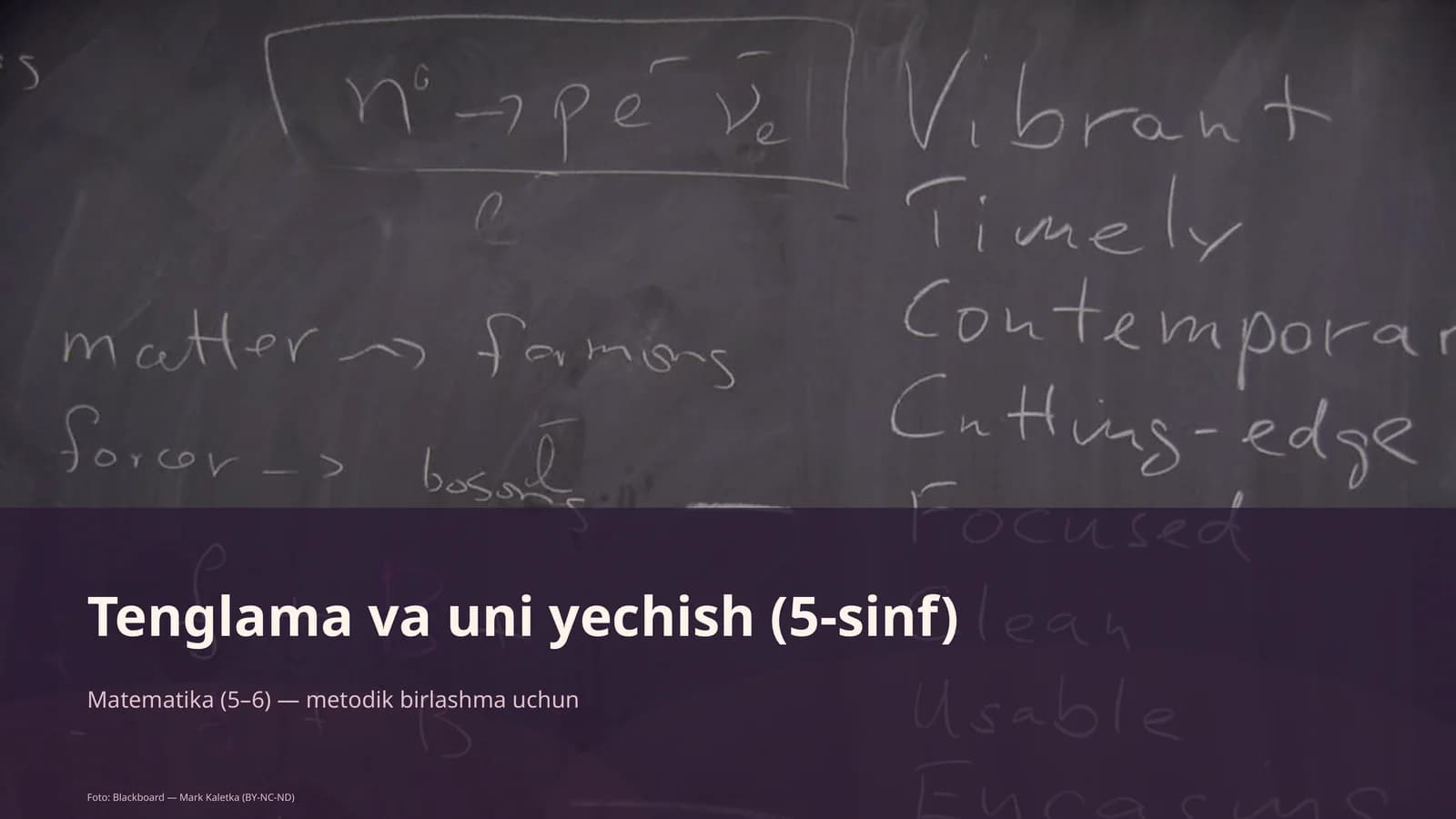 Tenglama va uni yechish (5-sinf)