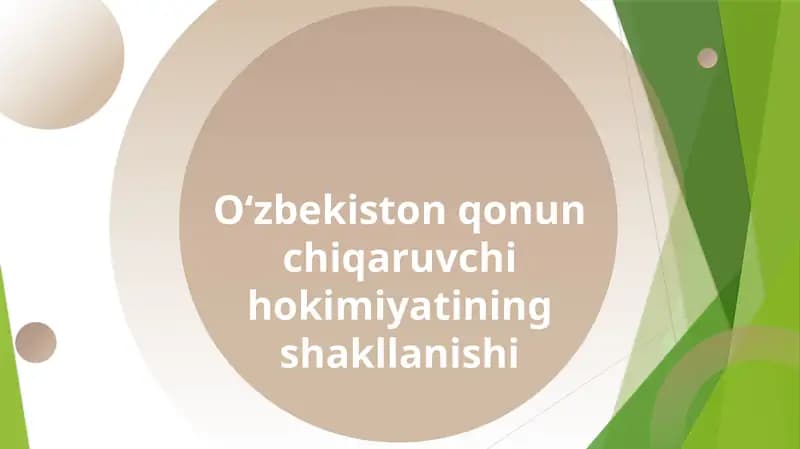 O‘zbekiston qonun chiqaruvchi hokimiyatining shakllanishi