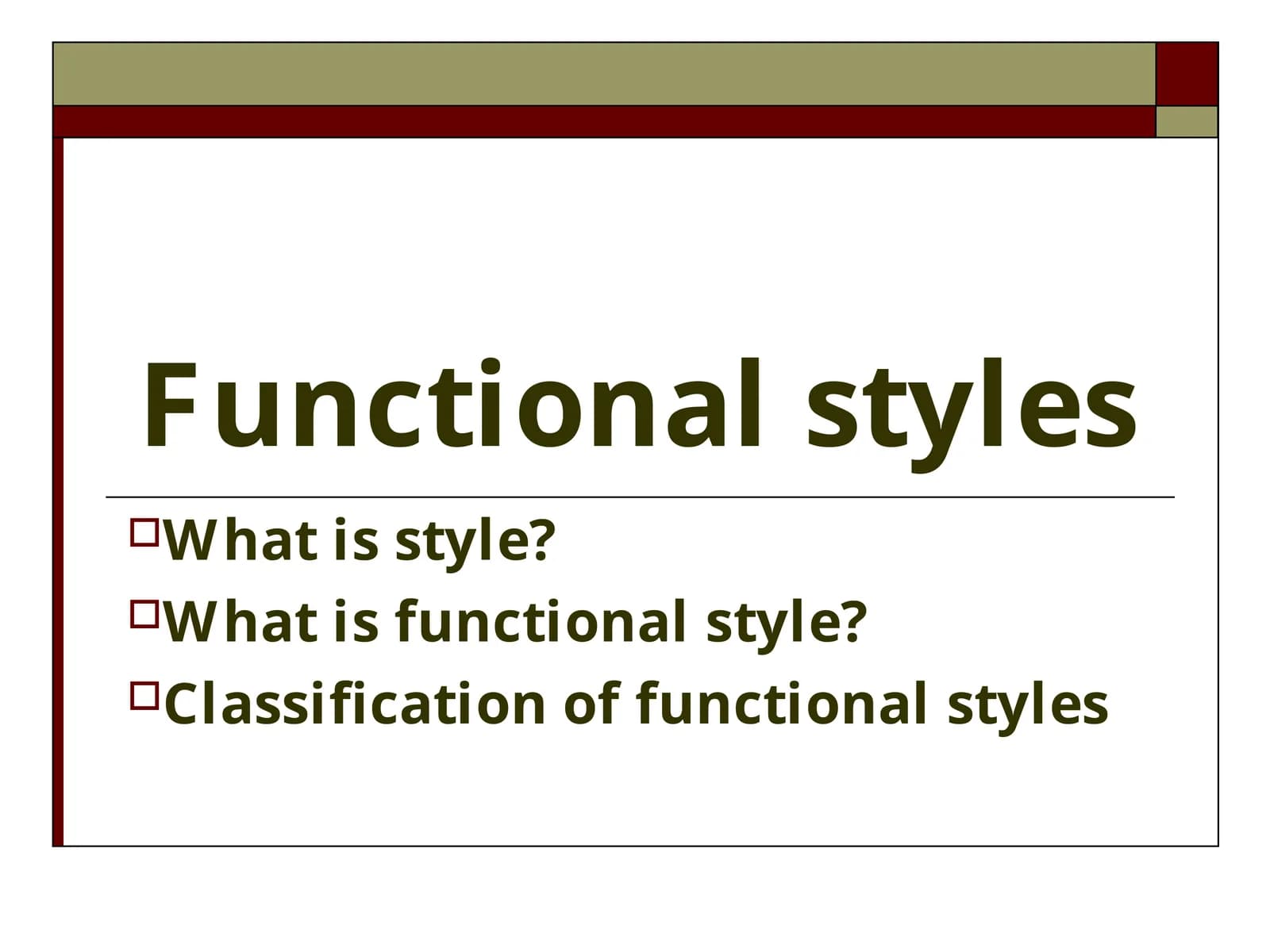 Functional styles