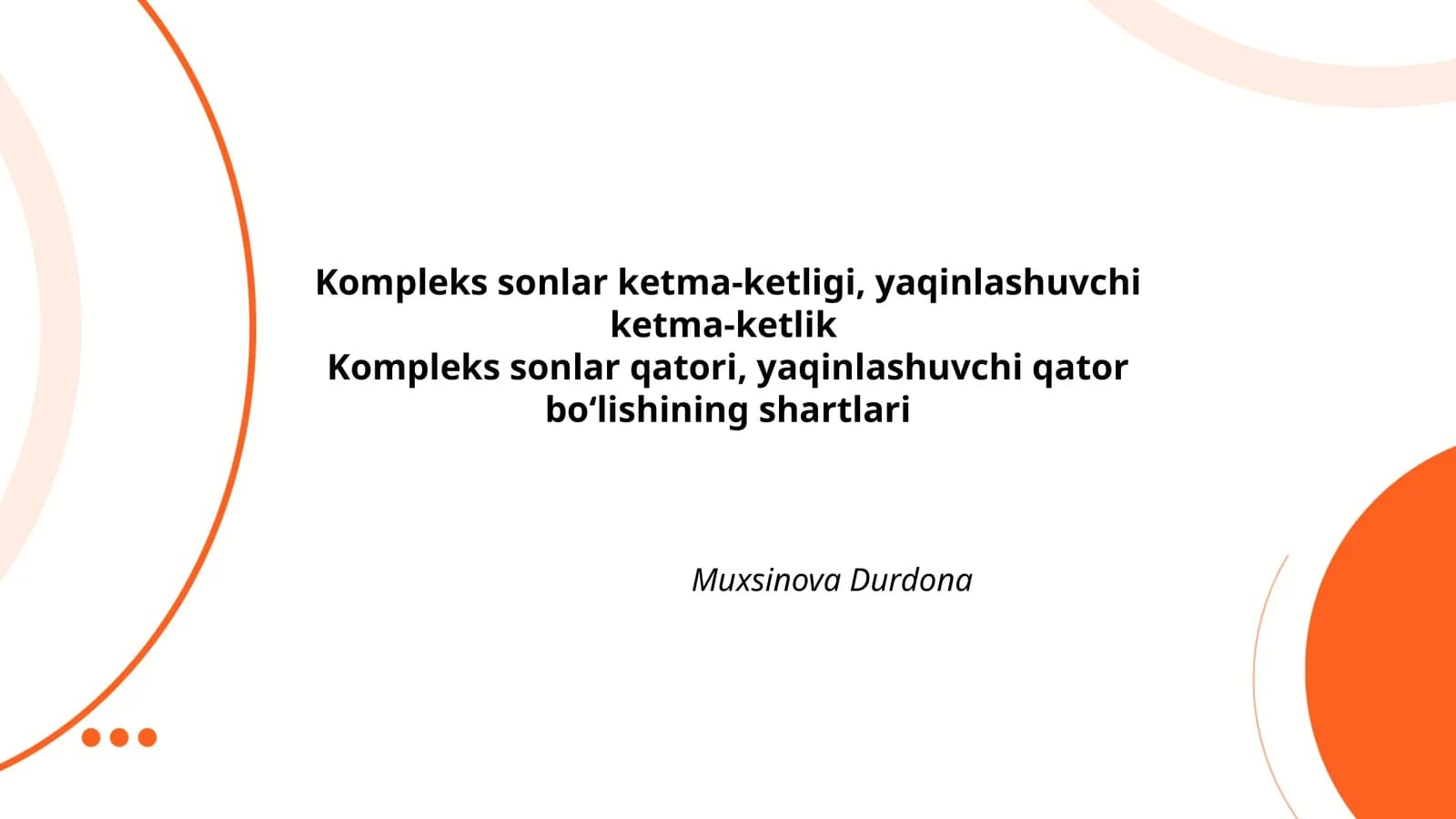 Muxsinova Durdona