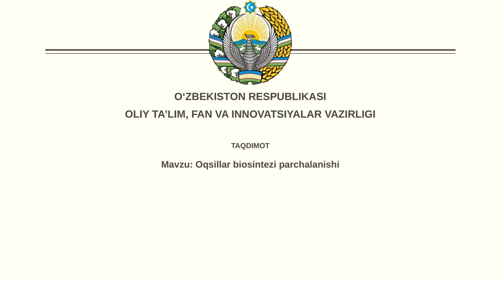 Oqsillar biosintezi parchalanishi
