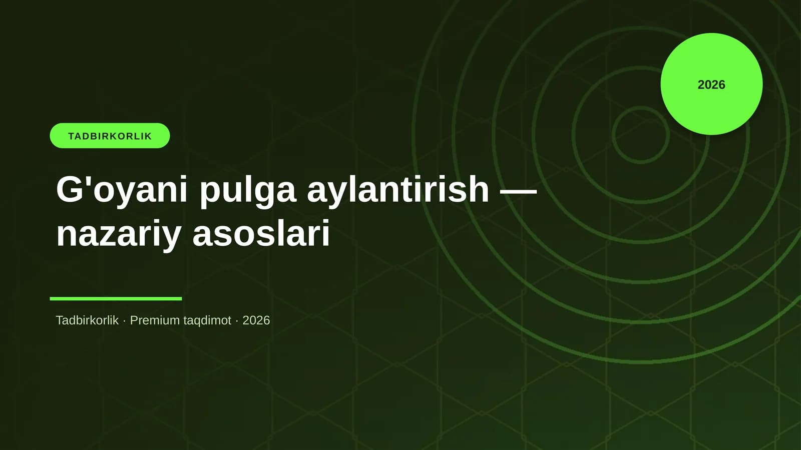 G'oyani pulga aylantirish - nazariy asoslari