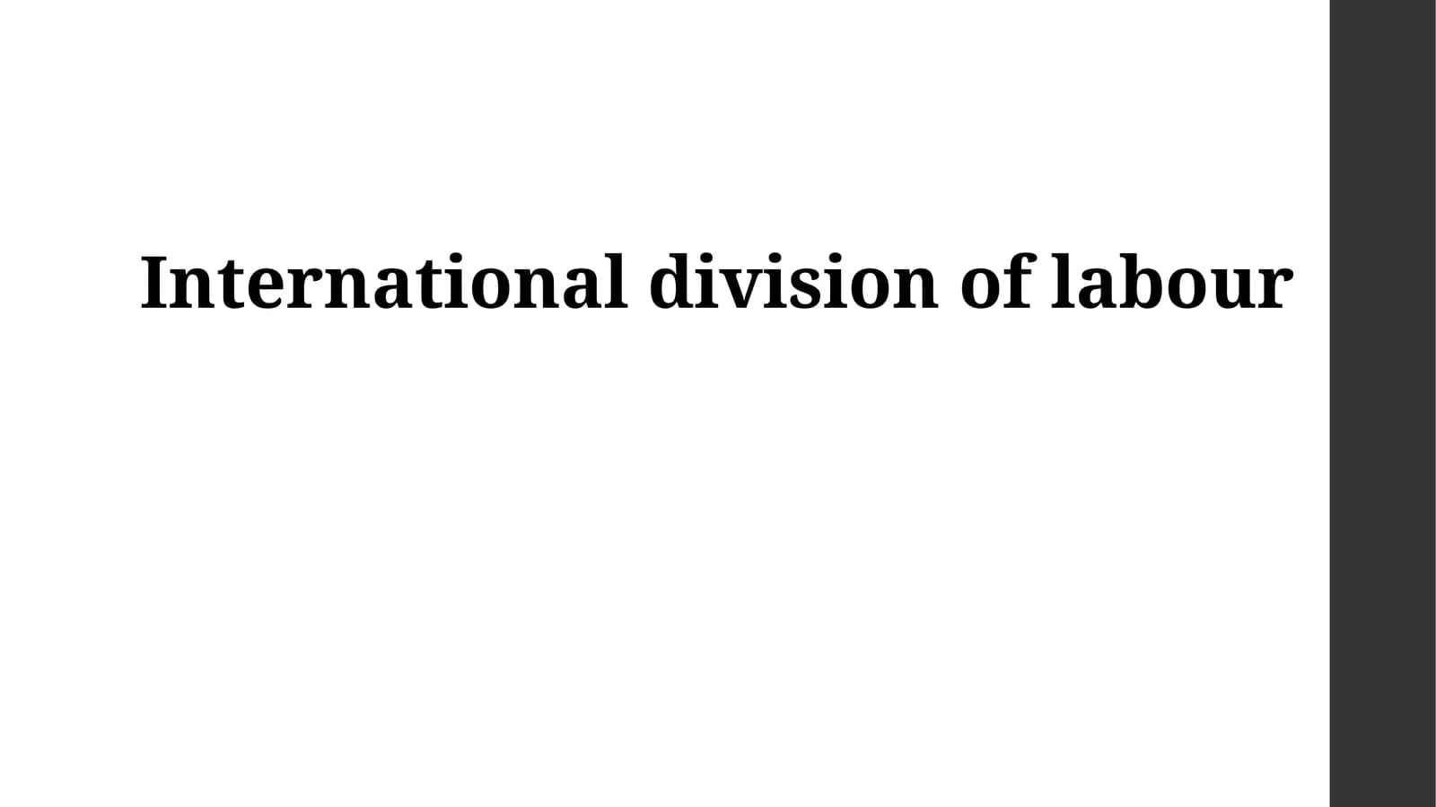 International division of labour