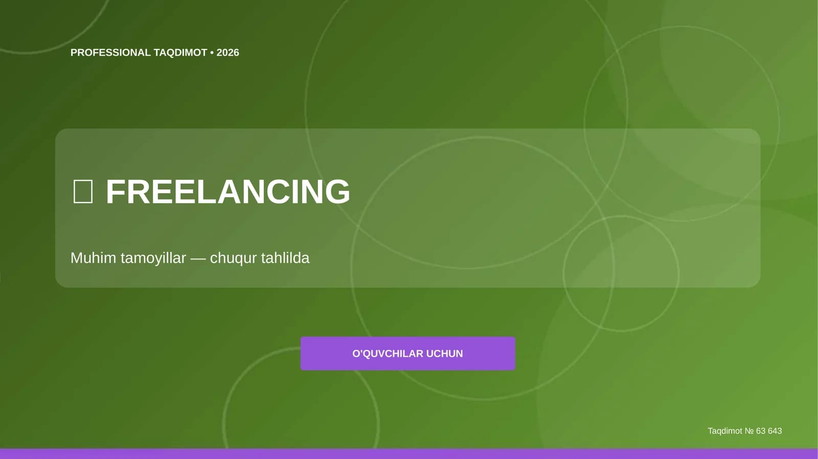 Freelancing: muhim tamoyillar (chuqur tahlilda)