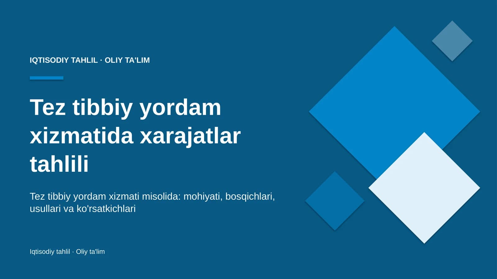 tez tibbiy yordam xizmatida xarajatlar tahlili 9224