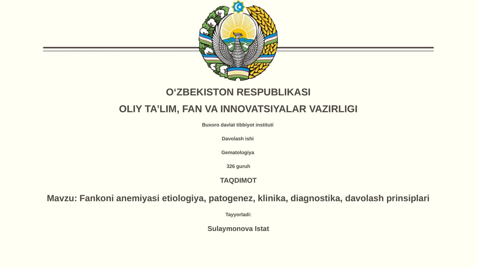 Fankoni anemiyasi davolash
