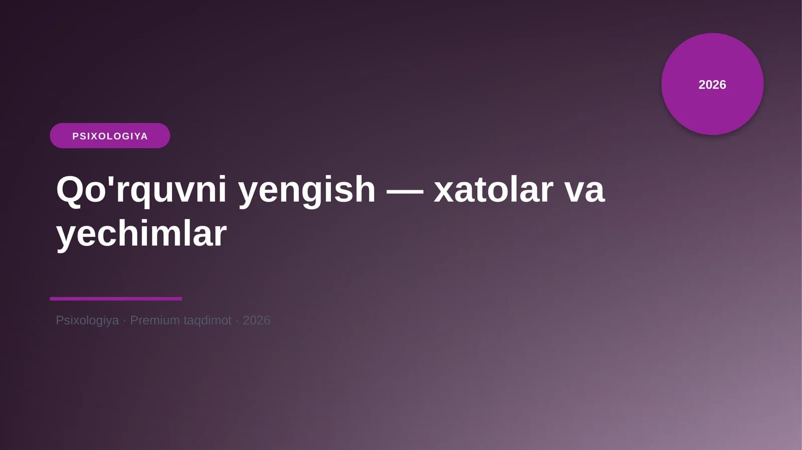 Qo'rquvni yengish — xatolar va yechimlar