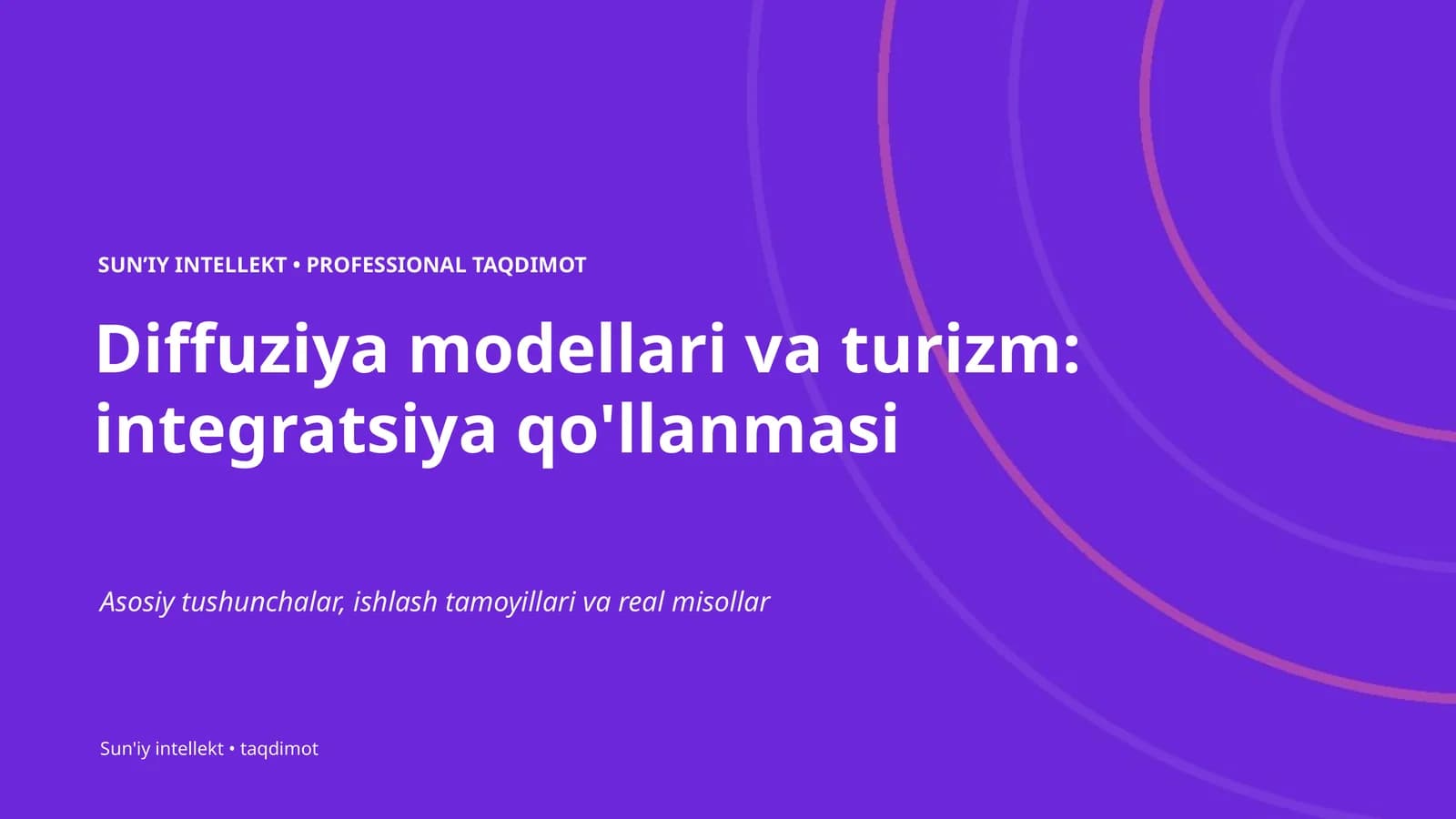 Diffuziya modellari va turizm: integratsiya qo'llanmasi