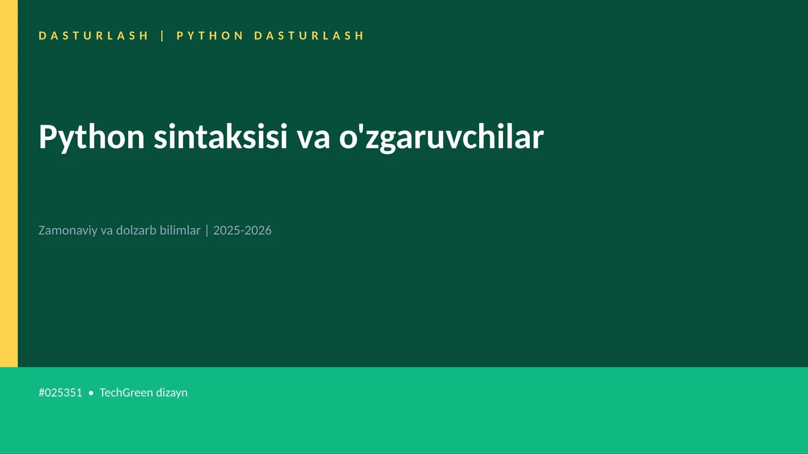 DASTURLASH | PYTHON DASTURLASH