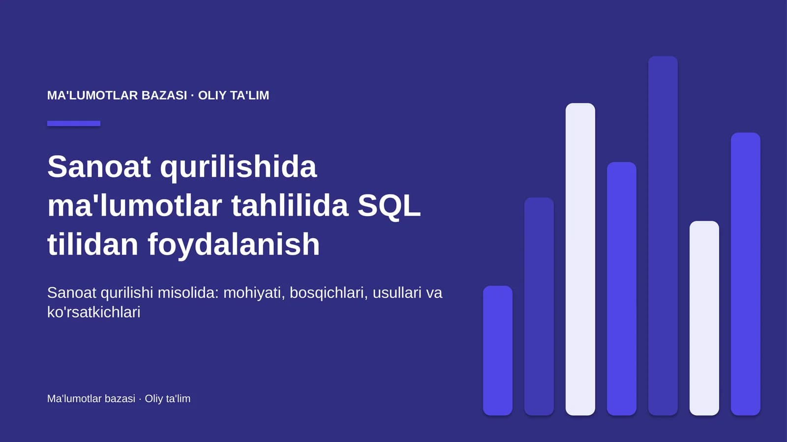 sanoat qurilishida ma'lumotlar tahlilida sql tilidan foydalanish 3780