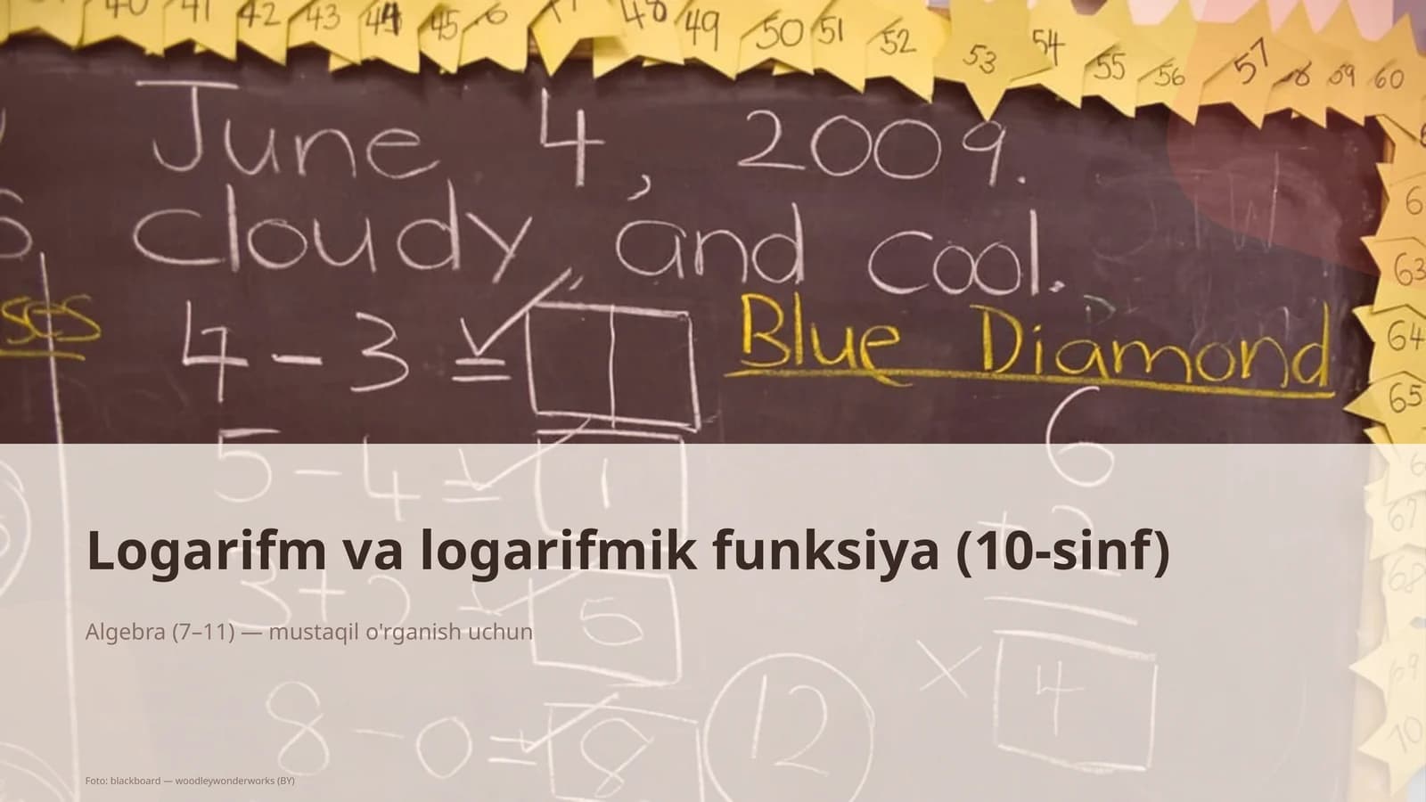 Logarifm va logarifmik funksiya (10-sinf)