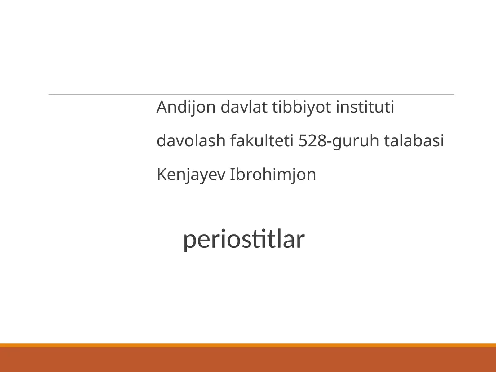 Periostitlar tashhis va davolash