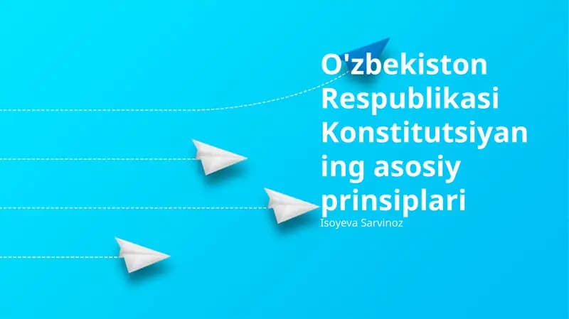 Konstitutsiyaning asosiy prinsiplari