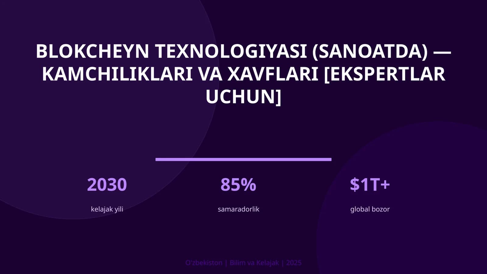 Blokcheyn texnologiyasi (sanoatda) — kamchiliklari va xavflari [ekspertlar uchun]