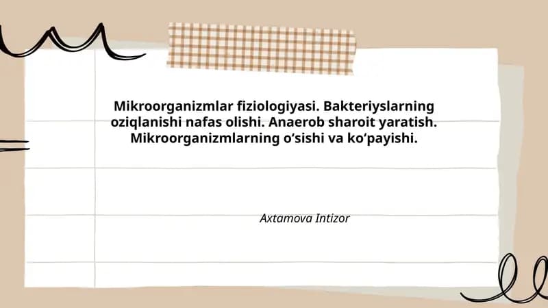 Mikroorganizmlar fiziologiyasi