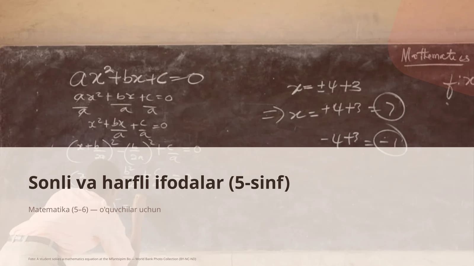 Sonli va harfli ifodalar (5-sinf)