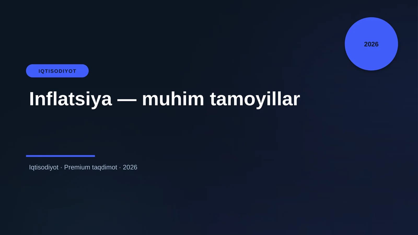 Inflatsiya — muhim tamoyillar