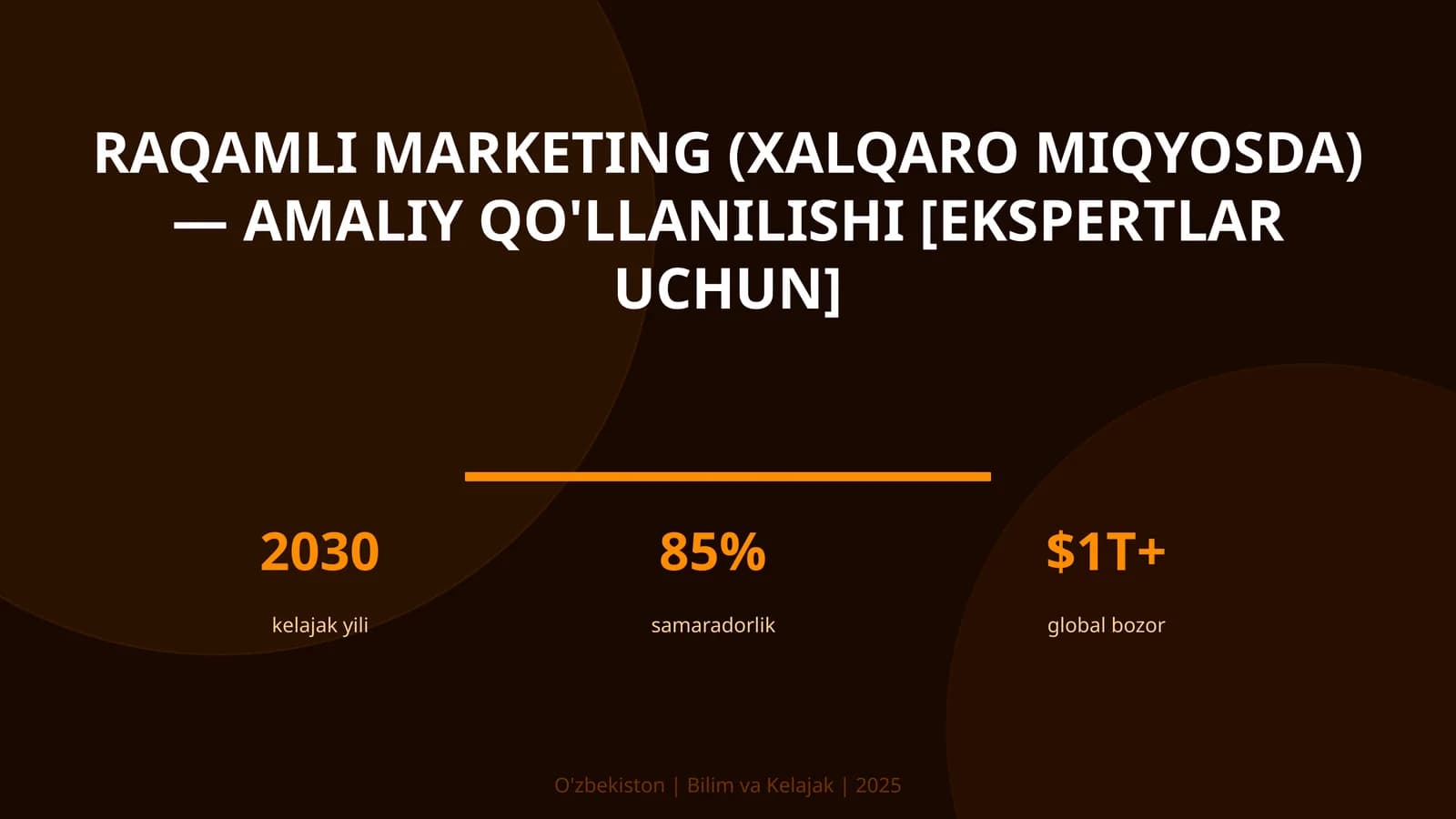 Raqamli marketing (xalqaro miqyosda) — amaliy qo'llanilishi [ekspertlar uchun]