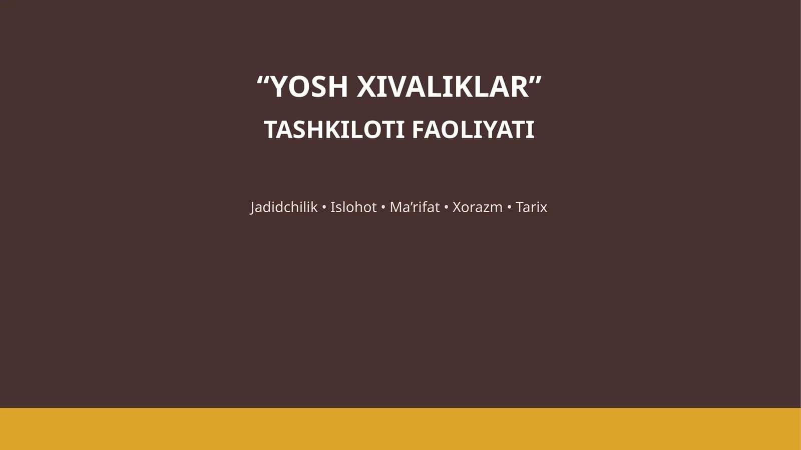 YOSH XIVALIKLAR