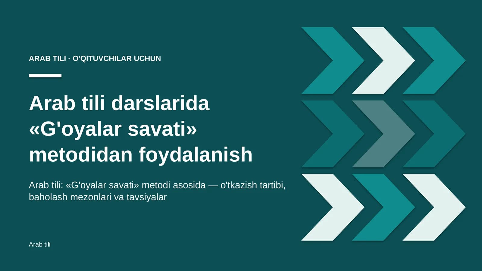 arab tili darslarida g'oyalar savati metodidan foydalanish 7902