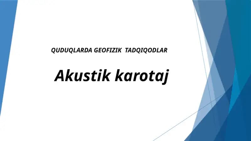 Akustik karotaj