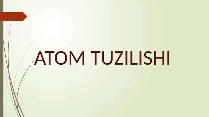 ATOM TUZILISHI