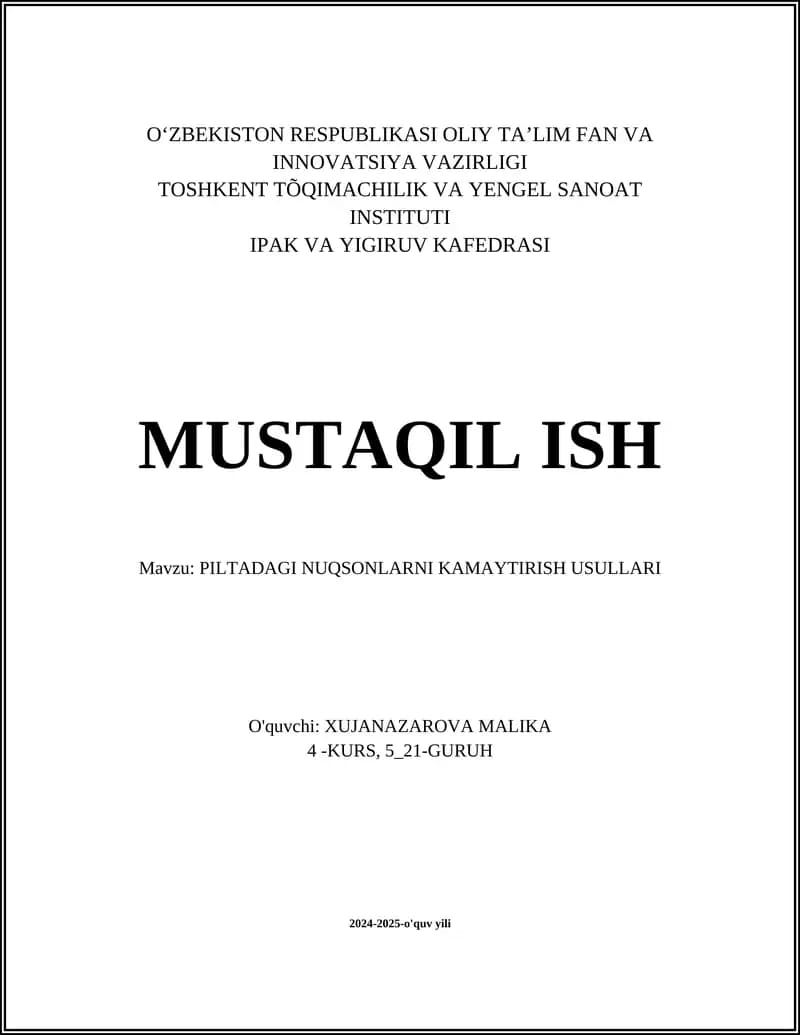 MUSTAQIL ISH