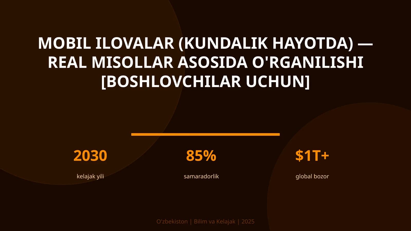 MOBIL ILOVALAR (KUNDALIK HAYOTDA) — REAL MISOLLAR ASOSIDA O'RGANILISHI [BOSHLOVCHILAR UCHUN]