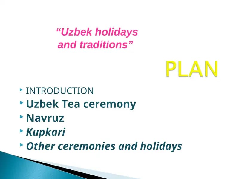 Uzbekistan holidays and traditions