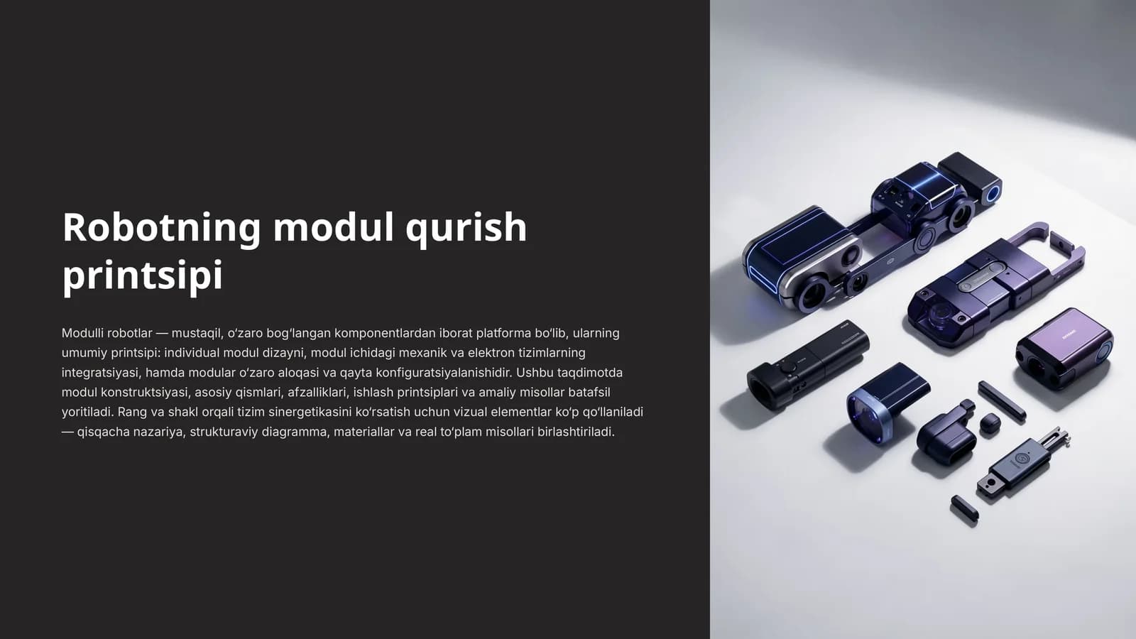 Robotning modul qurish printsipi