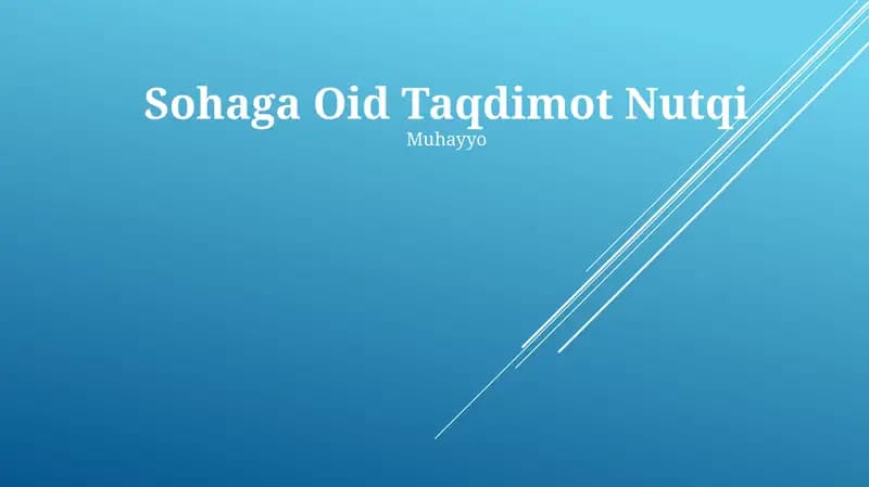 Sohaga Oid Taqdimot Nutqi