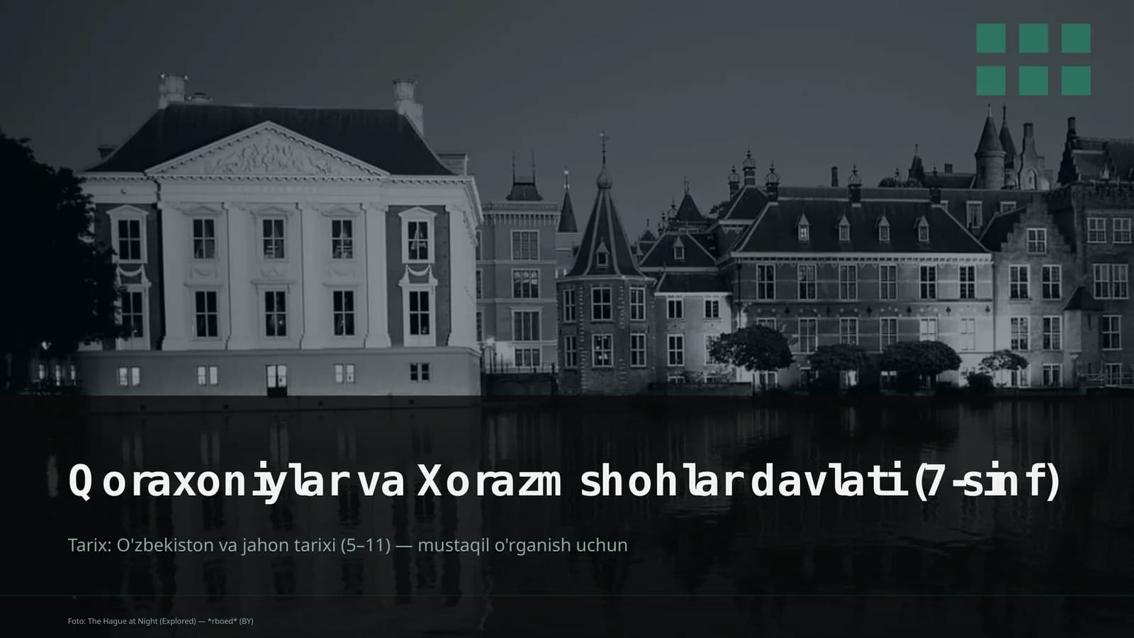 Qoraxoniylar va Xorazmshohlar davlati (7-sinf)