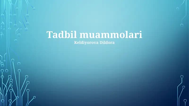 Tadbil muammolari