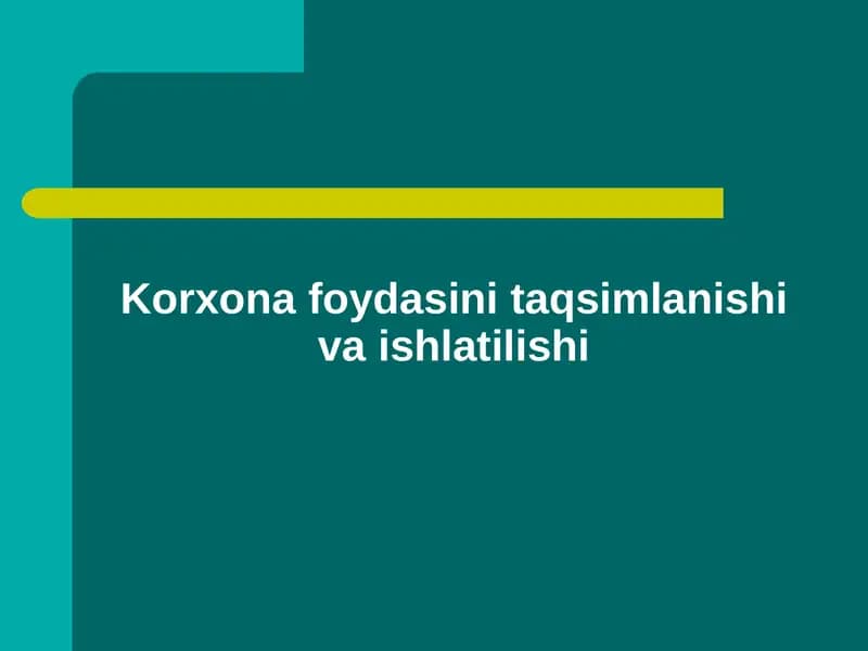 Korxona Foydasi