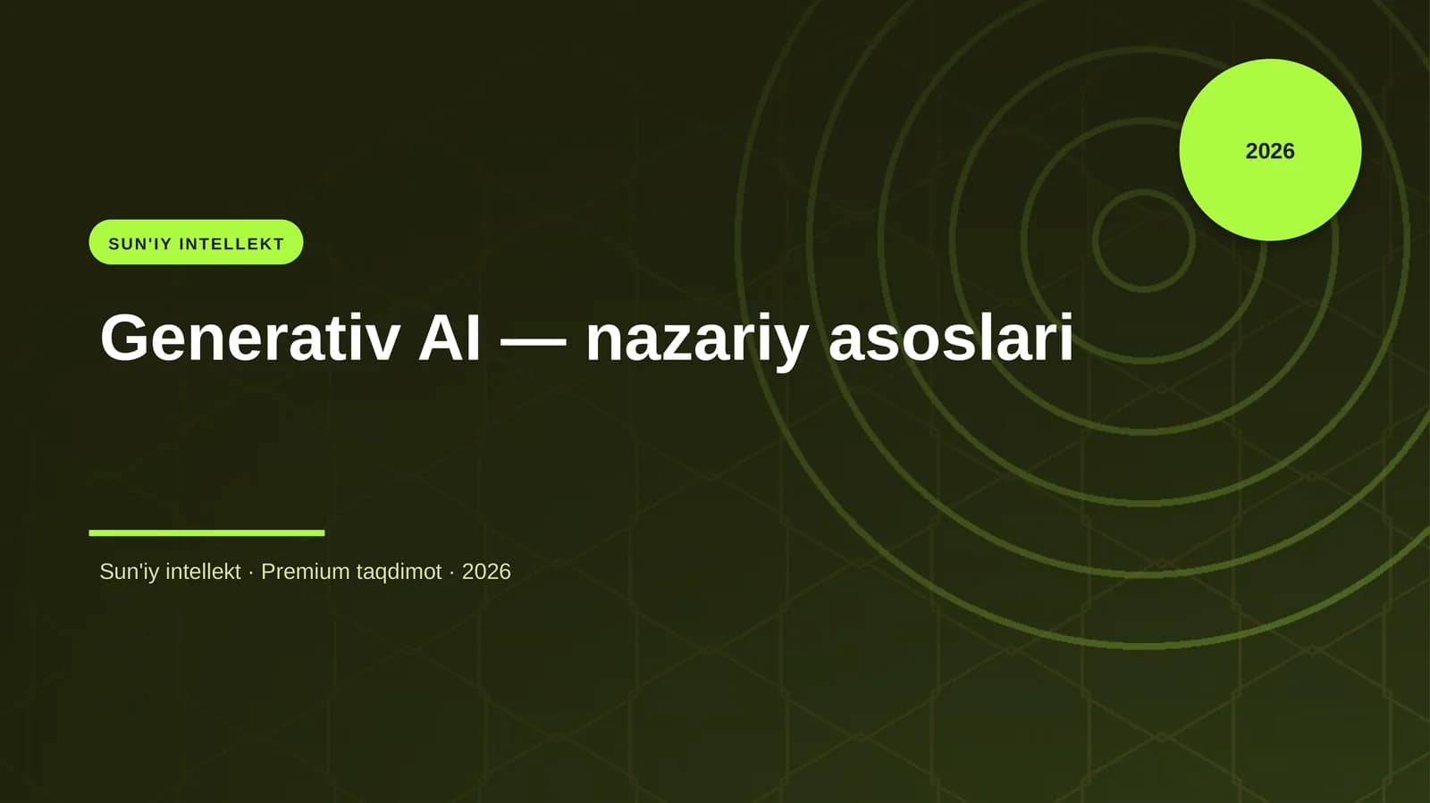 Generativ AI — nazariy asoslari