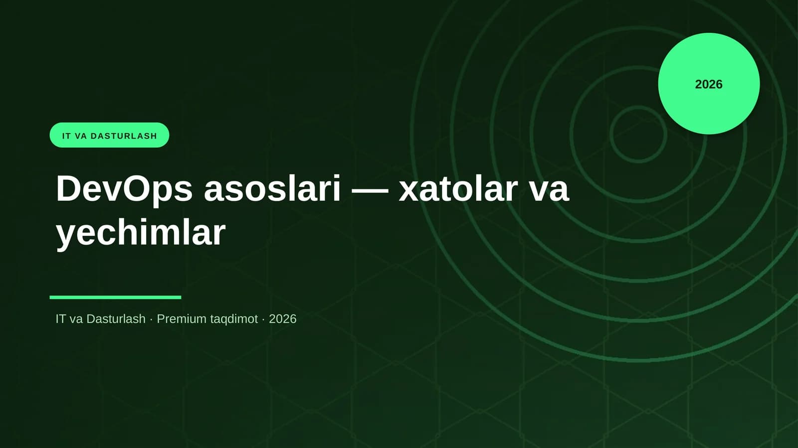 DevOps asoslari — xatolar va yechimlar
