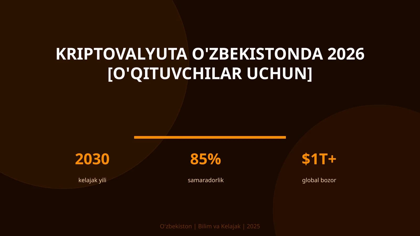 Kriptovalyuta O'zbekistonda 2026 [O'QITUVCHILAR UCHUN]