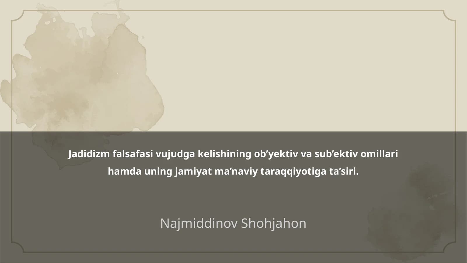 Jadidizm falsafasi