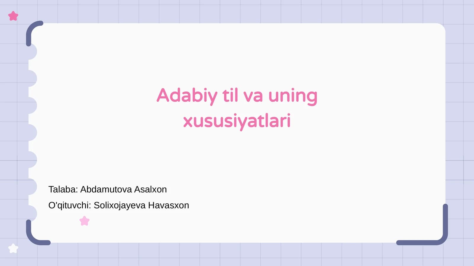 Adabiy til va uning xususiyatlari