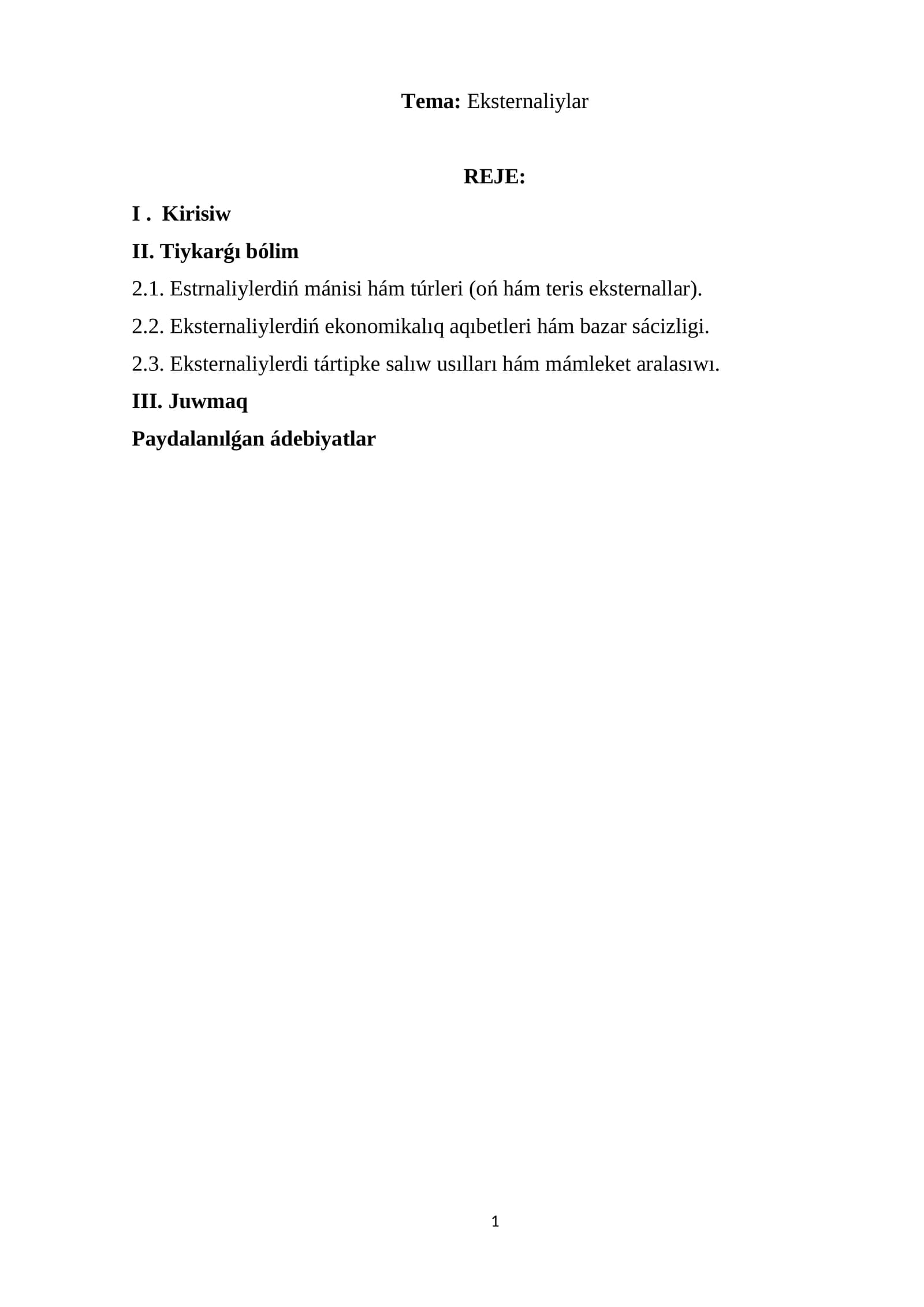 Eksternaliylar