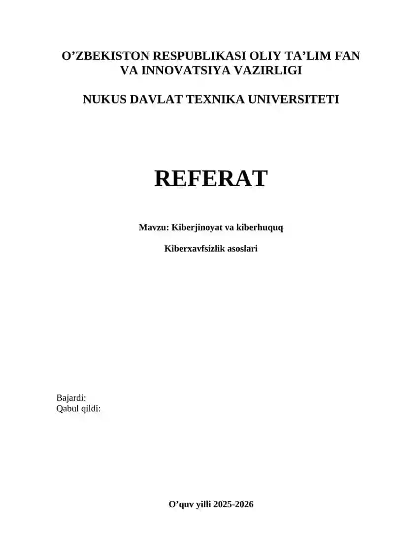 Kiberjinoyat va kiberhuquq