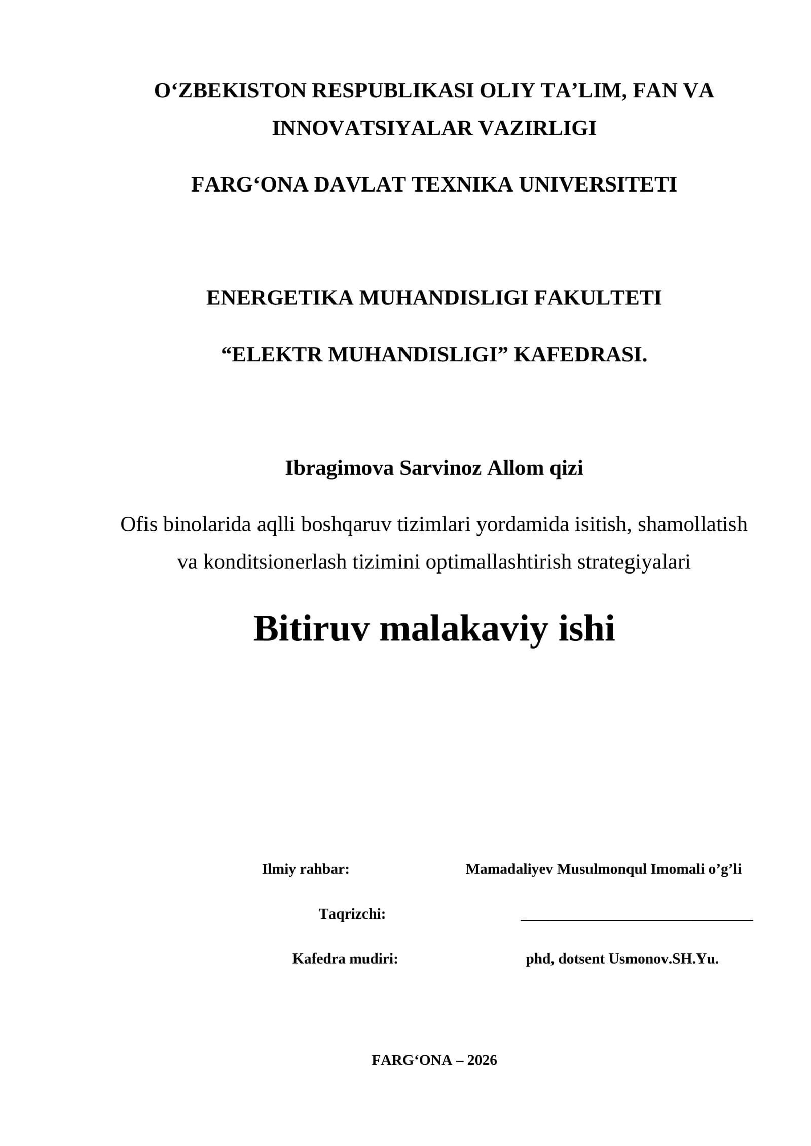 Ofis Binolarida Aqlli Boshqaruv Tizimlari Optimallashtirish