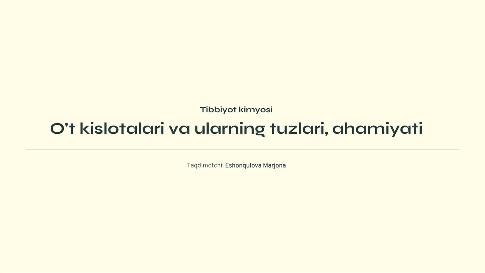O't kislotalari va ularning tuzlari, ahamiyati