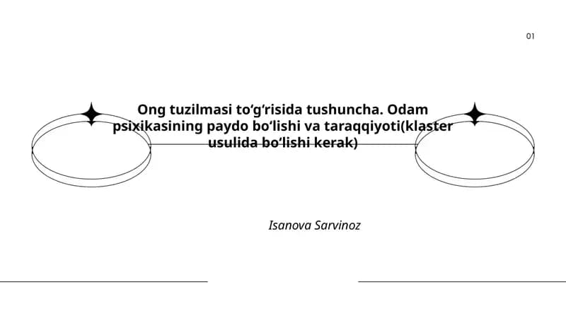 Ong tuzilmasi to‘g‘risida tushuncha. Odam psixikasining paydo bo‘lishi va taraqqiyoti