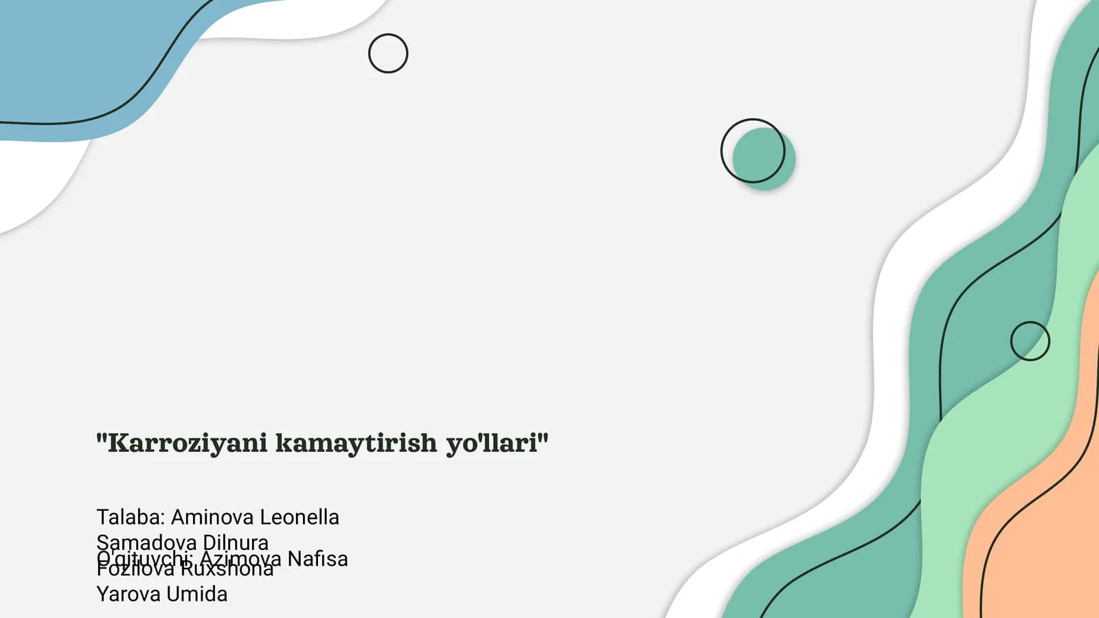 Karroziyani kamaytirish yo'llari