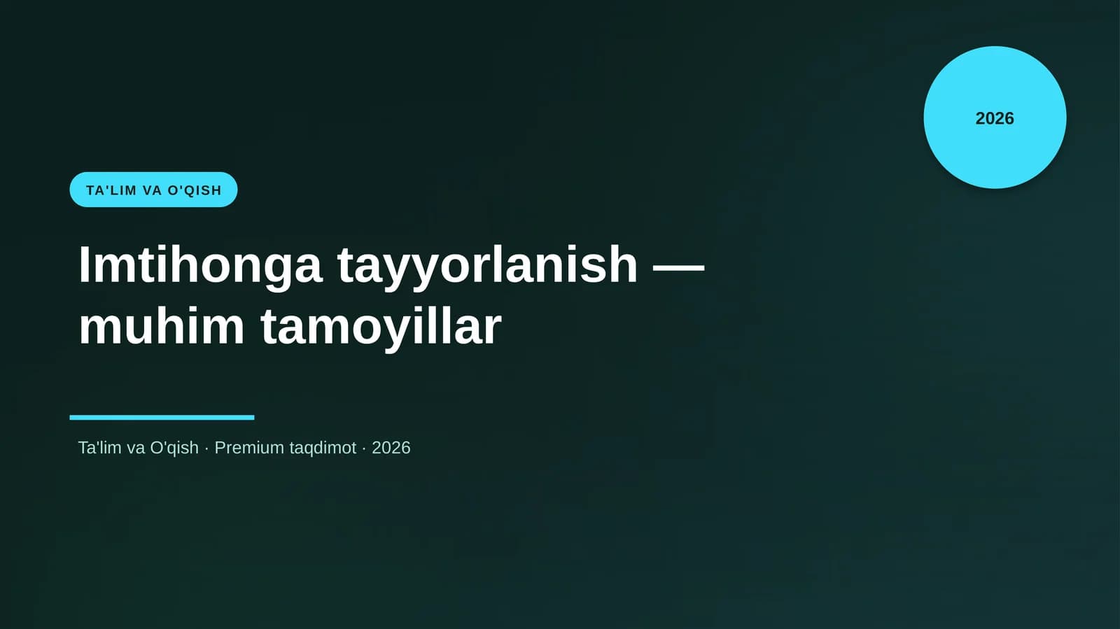 Imtihonga tayyorlanish — muhim tamoyillar